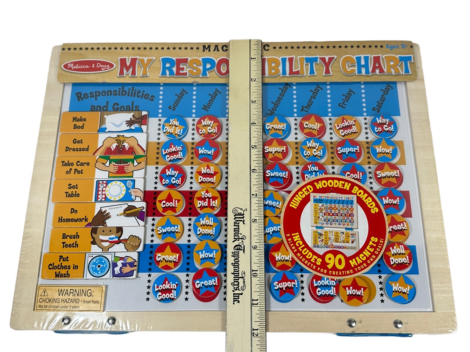 Melissa & Doug NEW My Responsibility Chart Magnetic 90 Magnets FACTORY SEALED