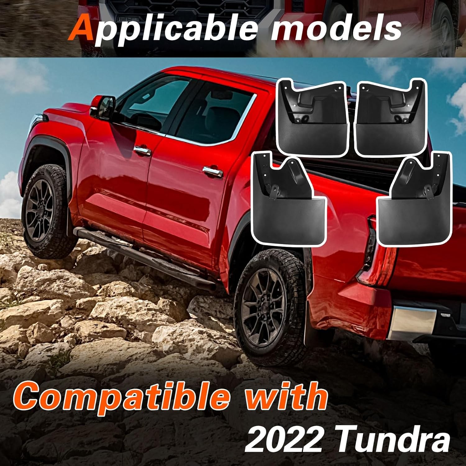 2022 Tundra Mud Flaps Compatible with 2022 2023 2024 Toyota Tundra with Hardware
