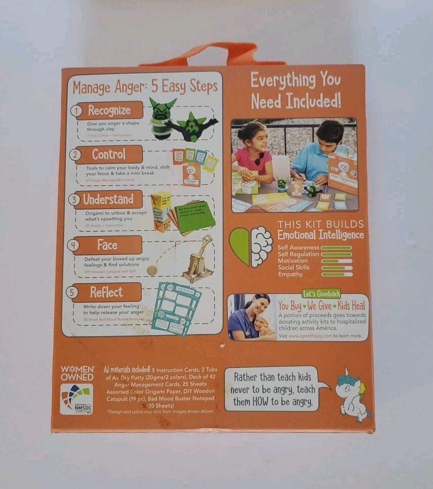Open The Joy – Anger Management in a Box 50 Calming Activities in a Box – NEW