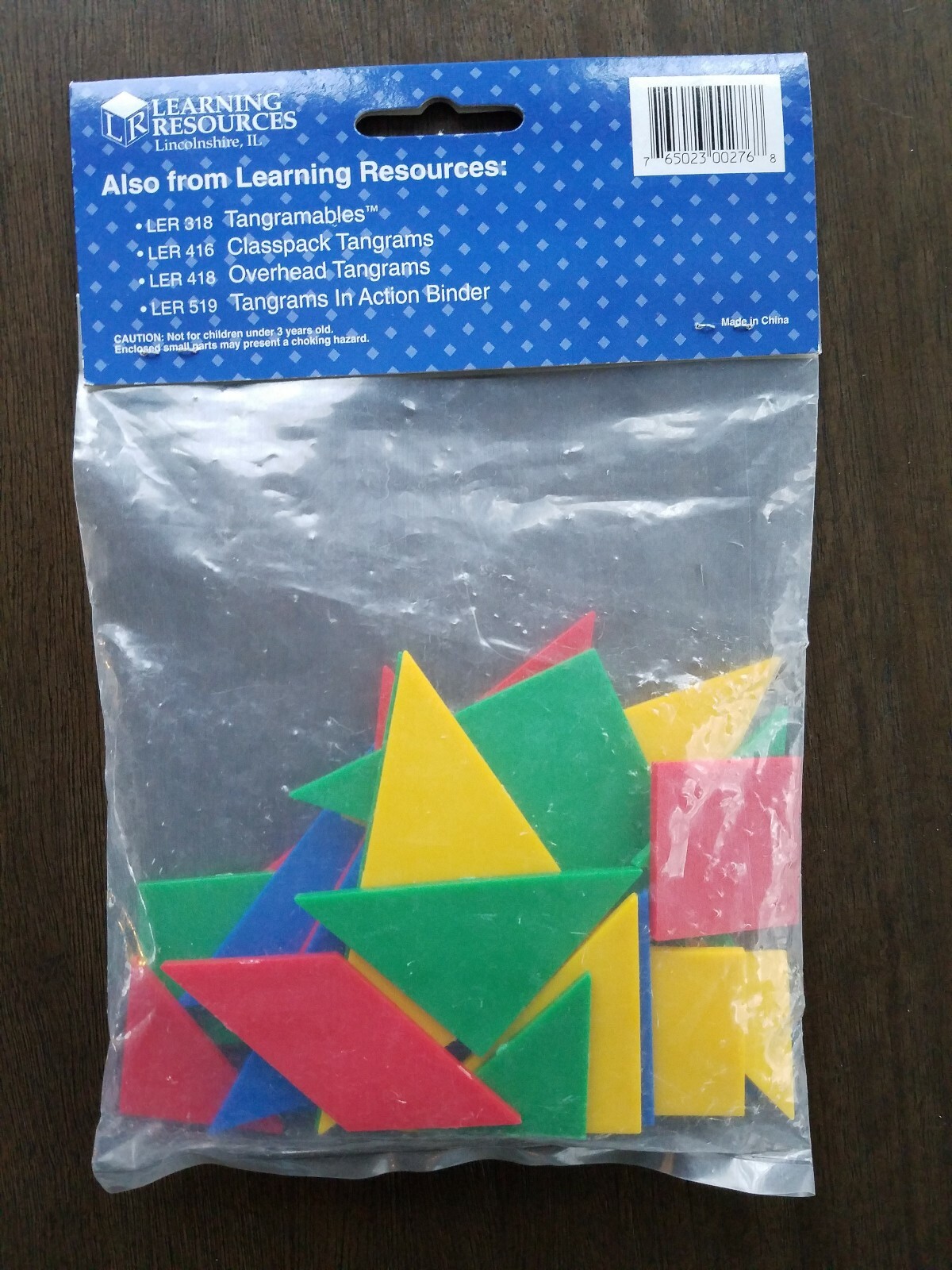 MATH MANIPUATIVES TANGRAMS LEARNING RESOURCES EDUCATIONAL SET OF 4 and 4 Colors 