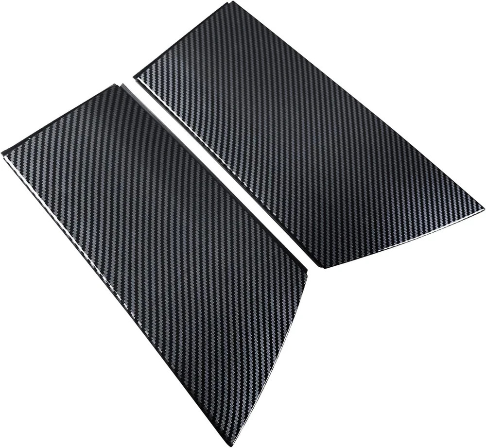 Door Window Pillar Posts Trim Cover Left&Right Finisher Lock Pillar Carbon Fiber