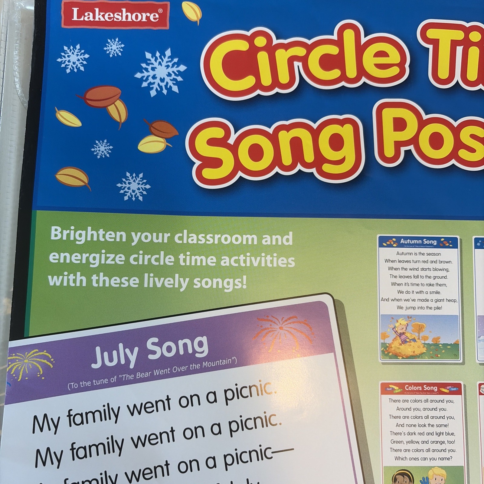 Lakeshore Learning Circle Time Song Poster Pack Classroom 20 Posters