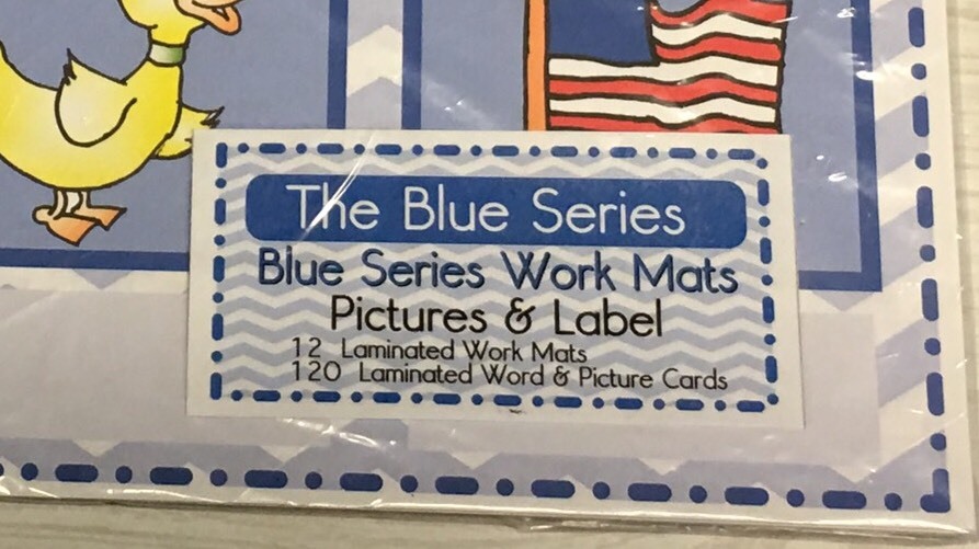 The Blue Series – Pictures And Word Label Work mats – Montessori