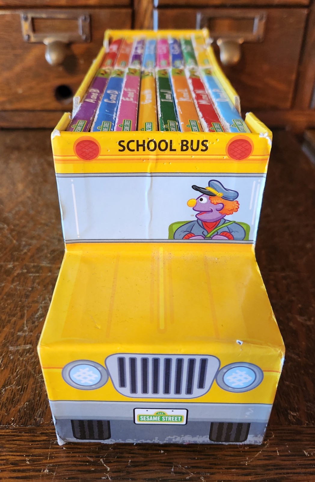 Sesame Street Learning Bus Board Books 2013 Set ABCs & 123s Elmo & Friends