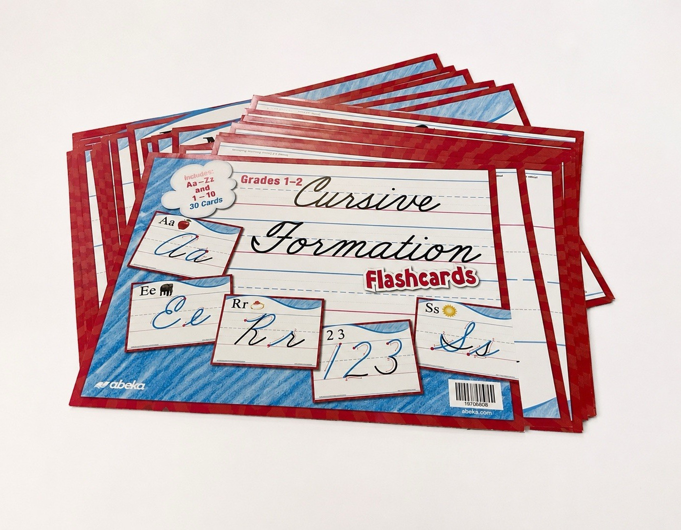 Abeka Grades 1-2 Cursive Formation Flashcards Alphabet Letters 30 Cards
