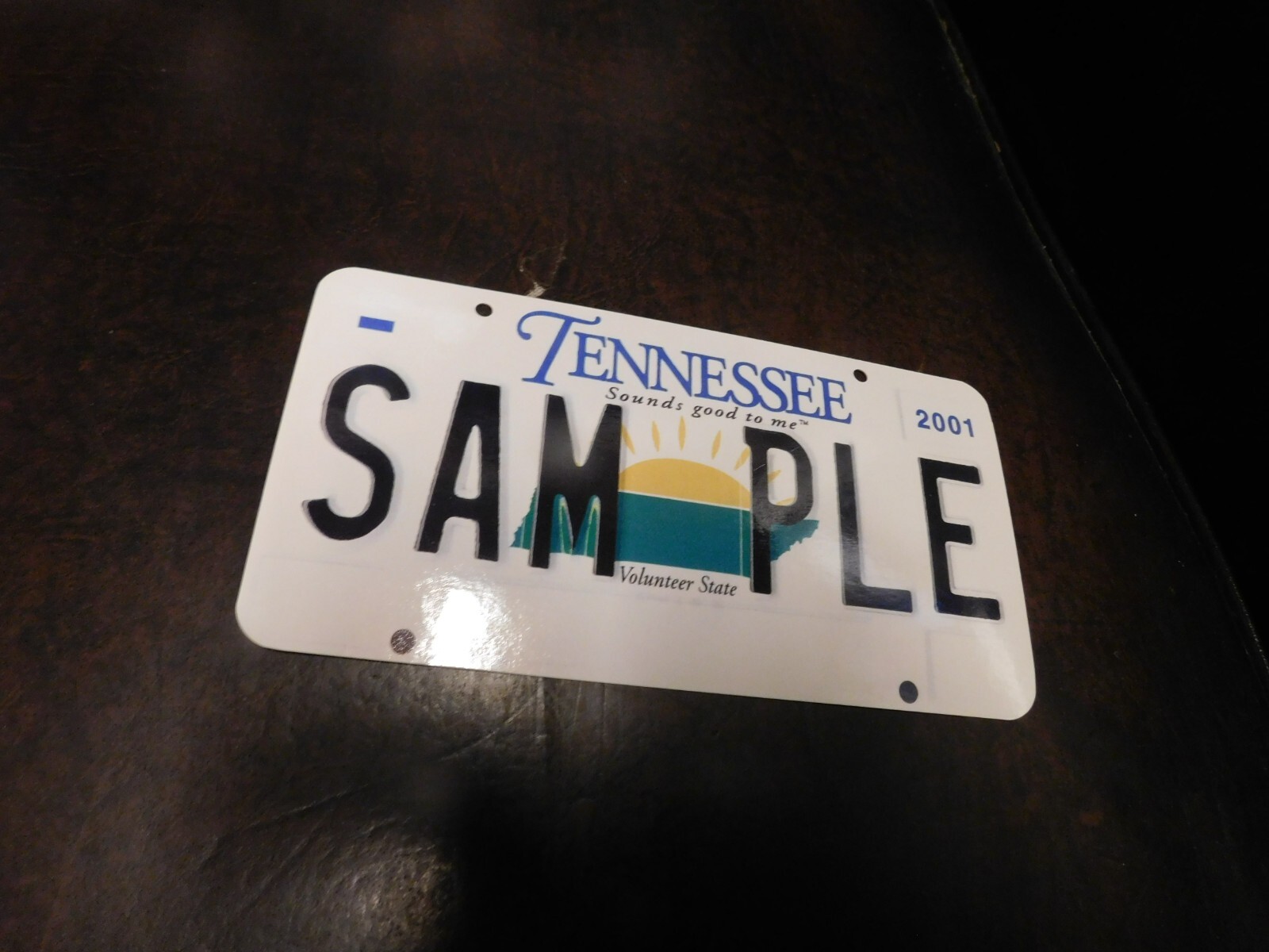 Flash Card Miniature Glossy Paper License Plate 2001 Series Sample Tennessee