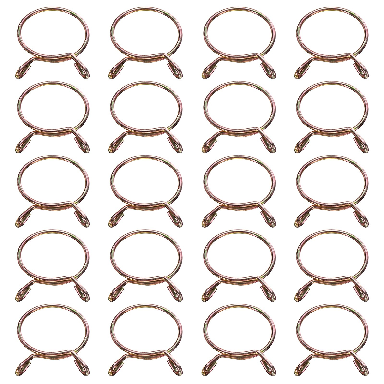 20Pcs 31mm ID 34.5mm OD Fuel Line Hose Clips 65Mn Spring Clips Clamps Gold