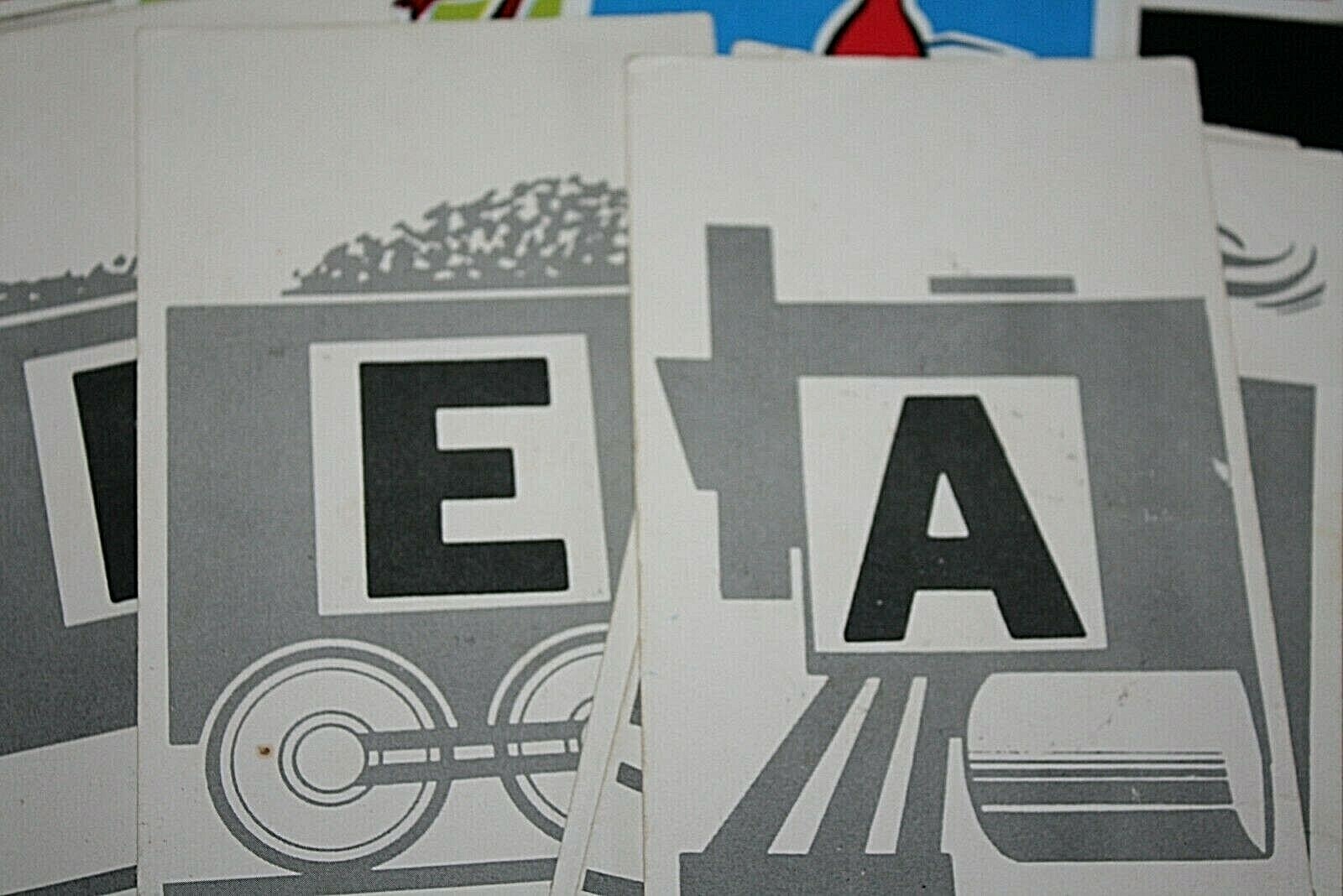 Vtg 1960s Flash Cards Upper Case Letters Complete Set Color Pictures Class -W 9