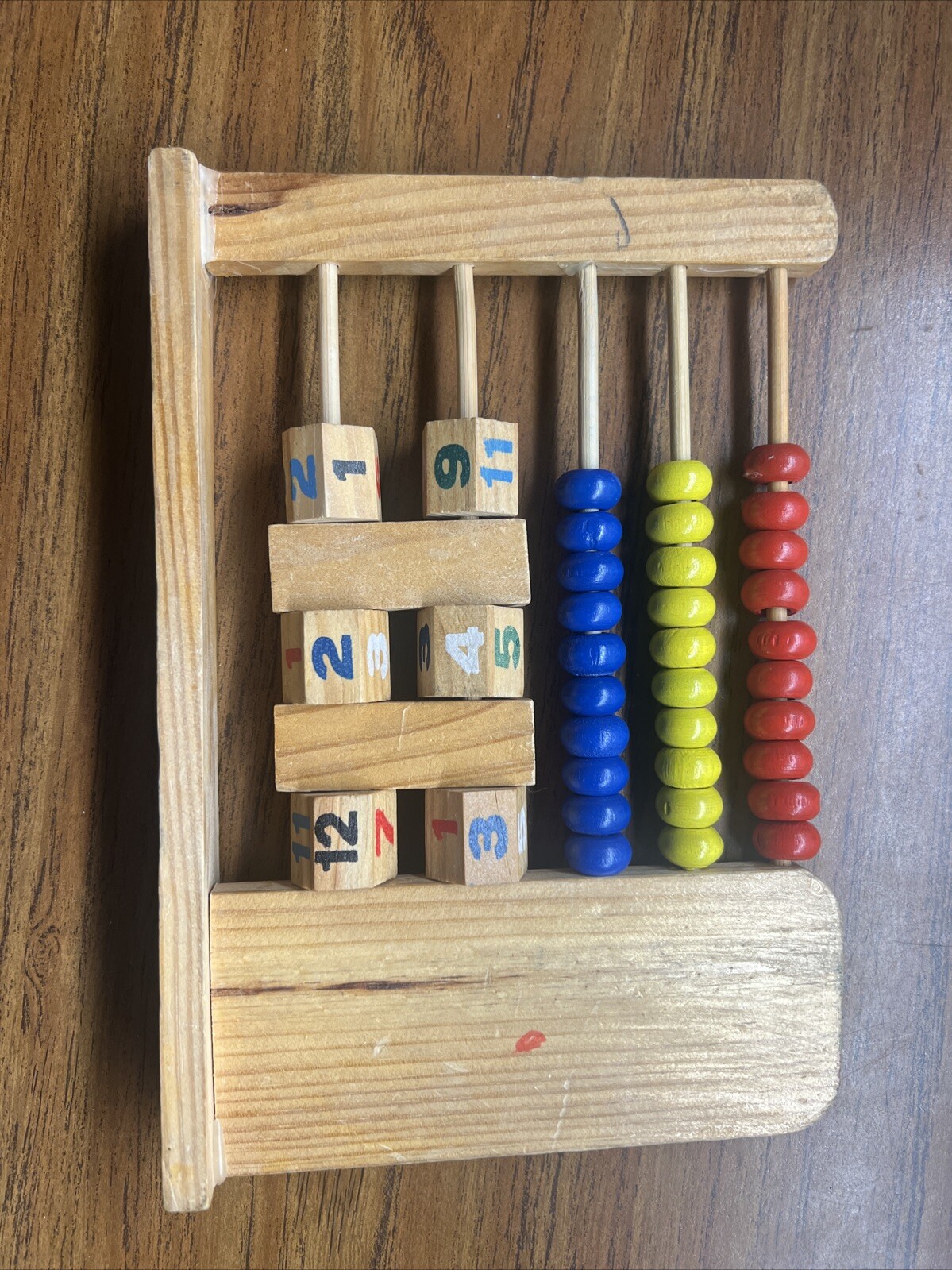 Cat Wood Abacus Learning Toy Math Counting Beads With Clock Numbers
