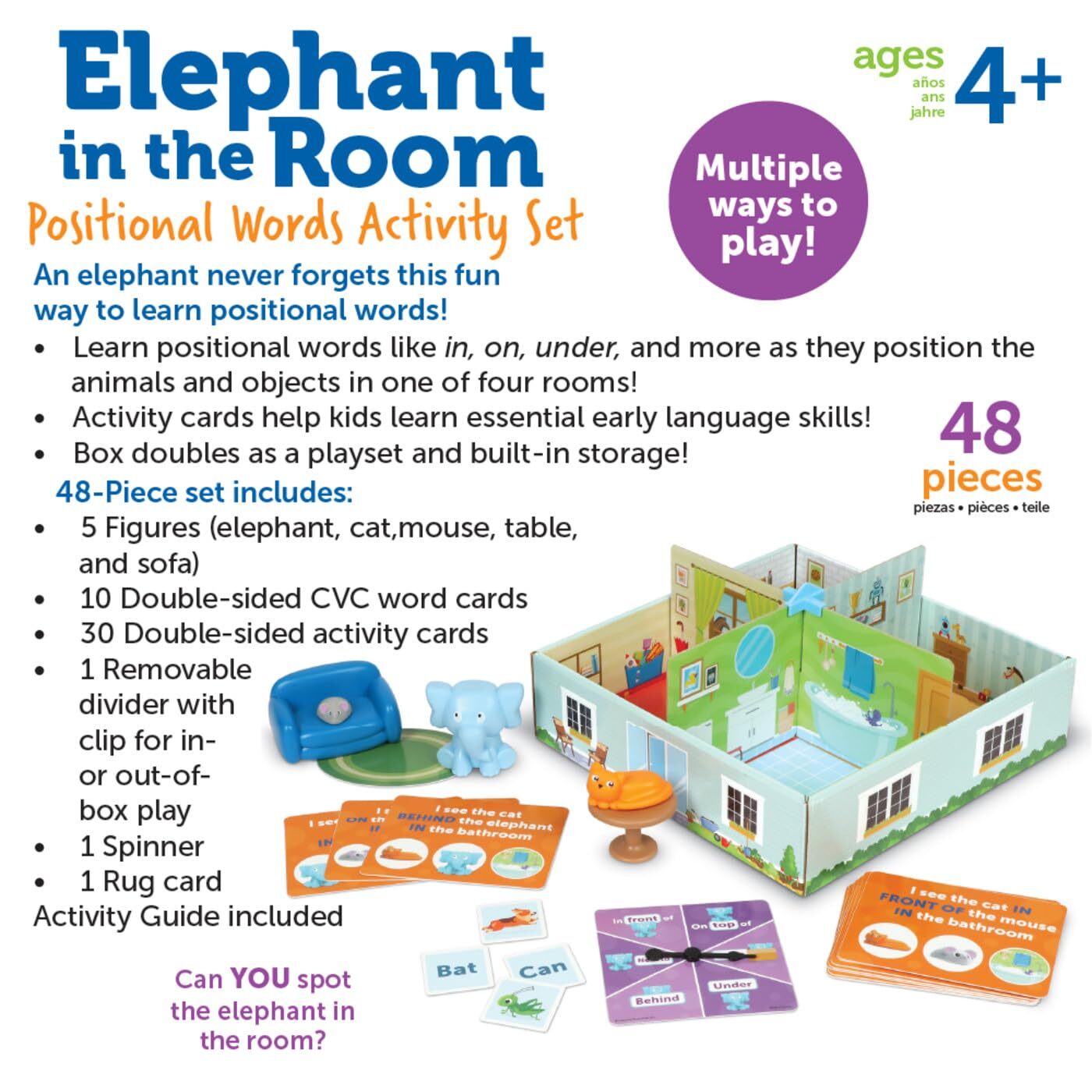 Learning Resources Elephant in the Room Positional Words Activity Set