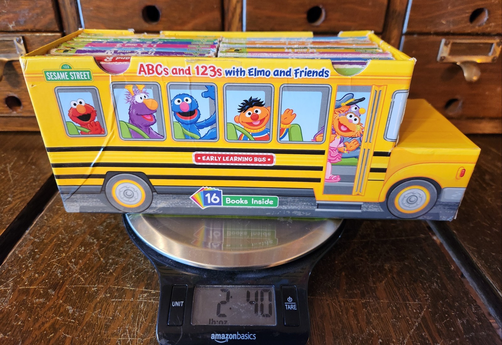 Sesame Street Learning Bus Board Books 2013 Set ABCs & 123s Elmo & Friends
