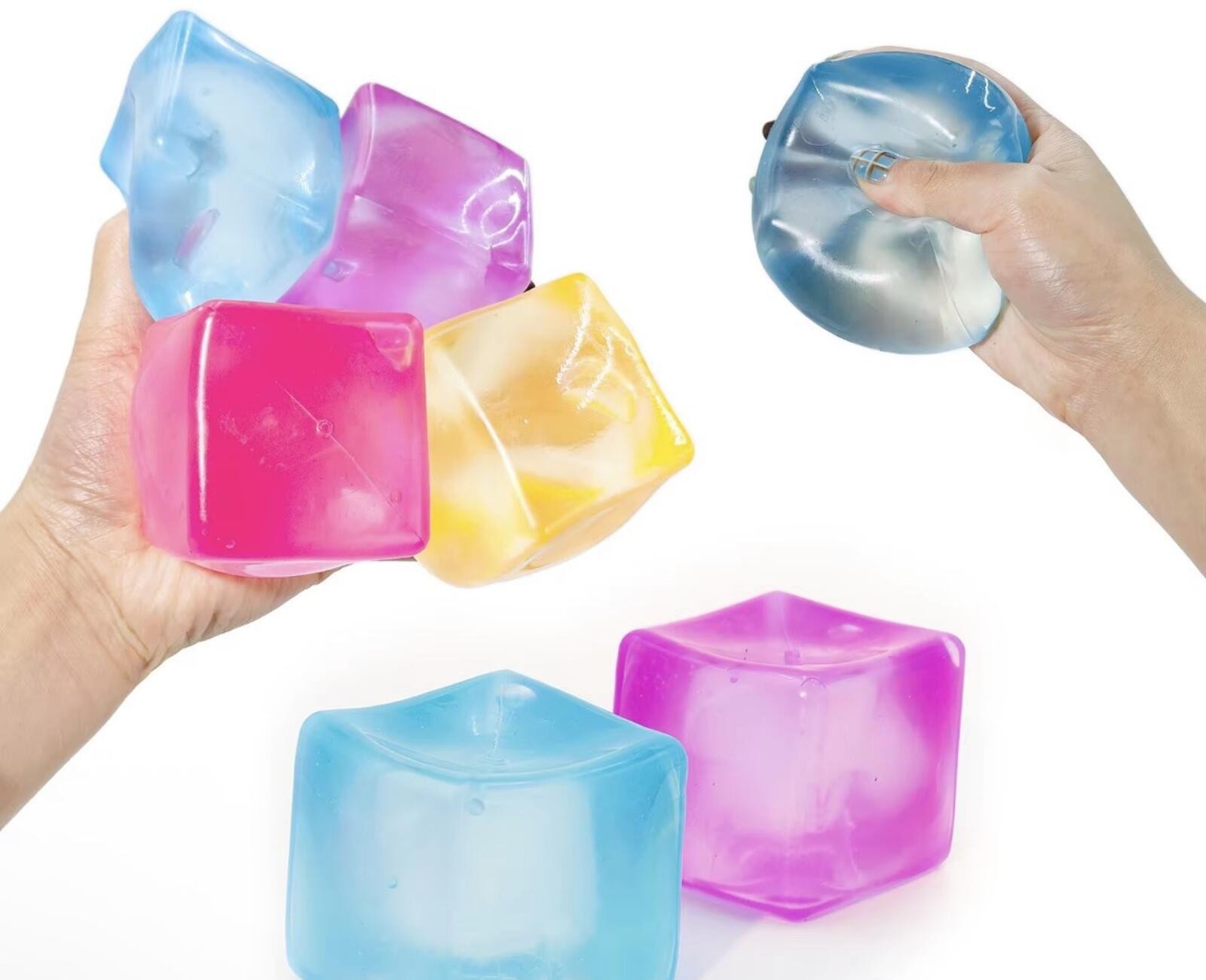 Super Solid Squish Cube Squeeze Ball Sensory Toy Pink 3+ Years
