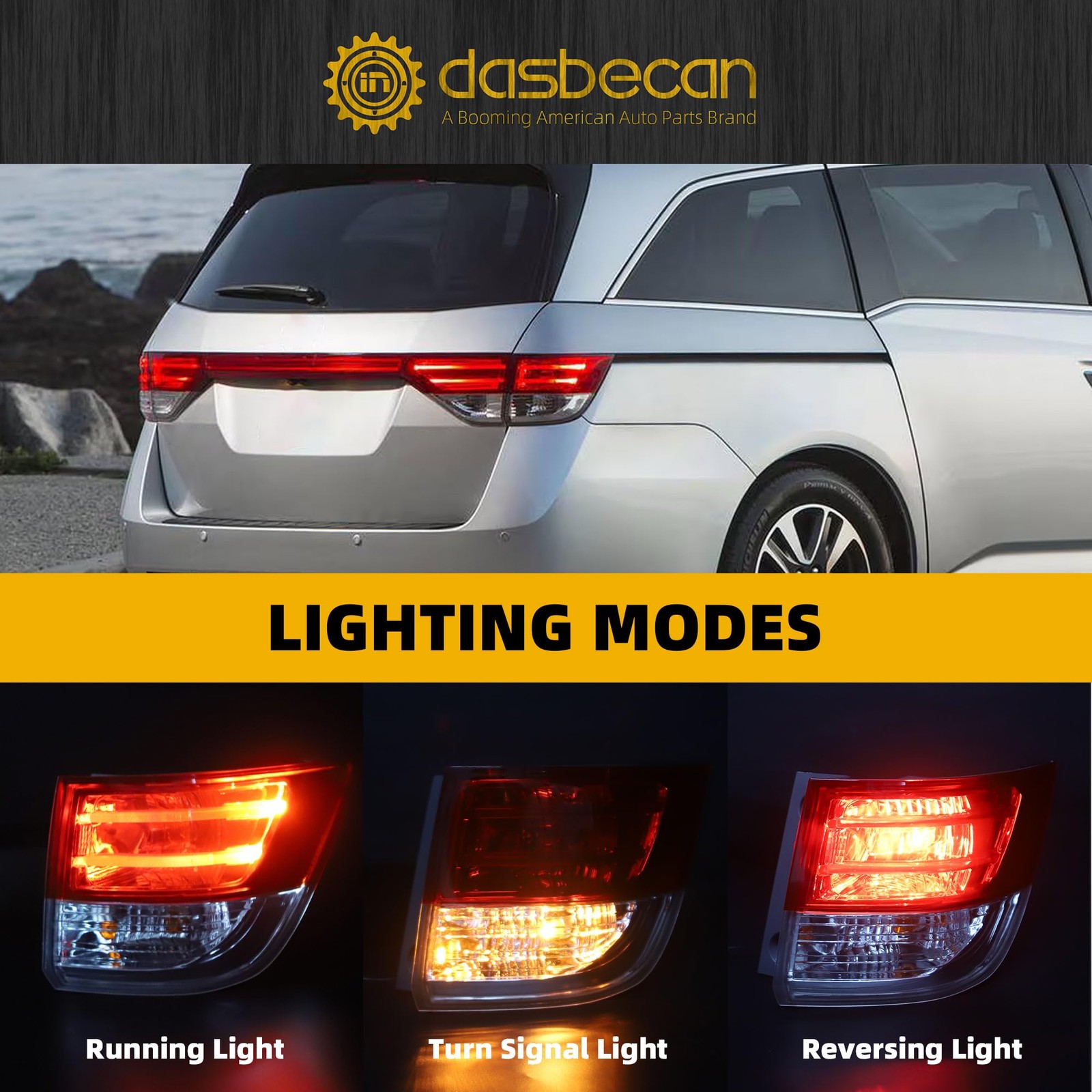 Dasbecan Right Tail Light Assembly Compatible with Passenger Side