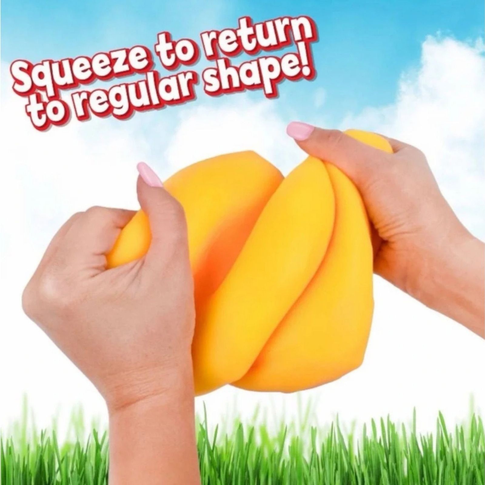 Sunny Days Squeezy Cheese Block Bright Yellow Jumbo Squishy Stress Ball Poke