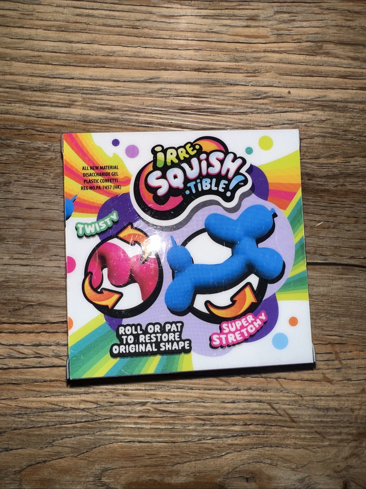 Ja-Ru RARE Balloon Dog Squishy Fidget Toy Hard to Find Glitter Glow Blue Org 24