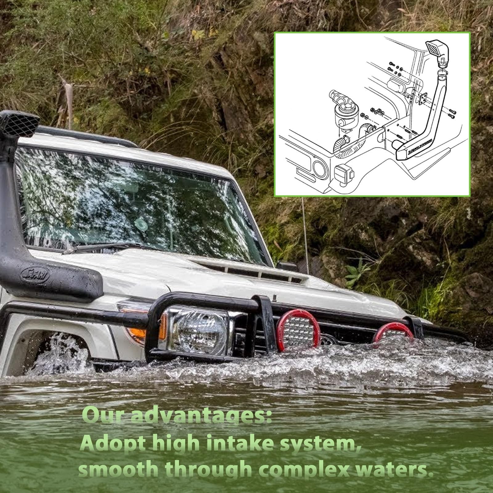 SCITOO Auto Snorkel Kit Replacement Compatible for 1999-2004 for Land Rover f…