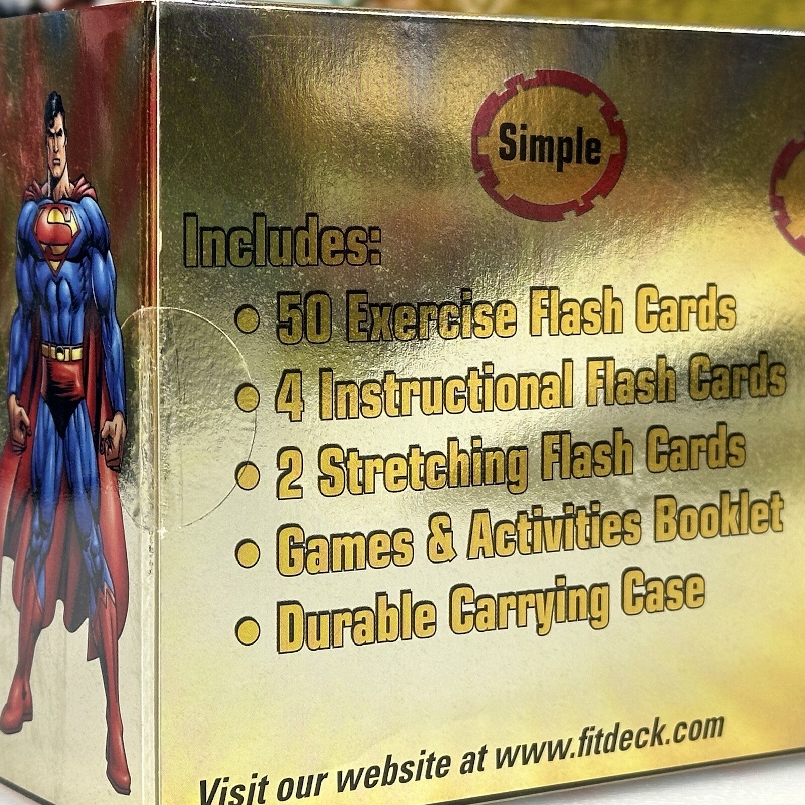 SUPERMAN Exercise Flash Cards Game Kids FitDeck Teens Gym Teachers DC Comics NEW