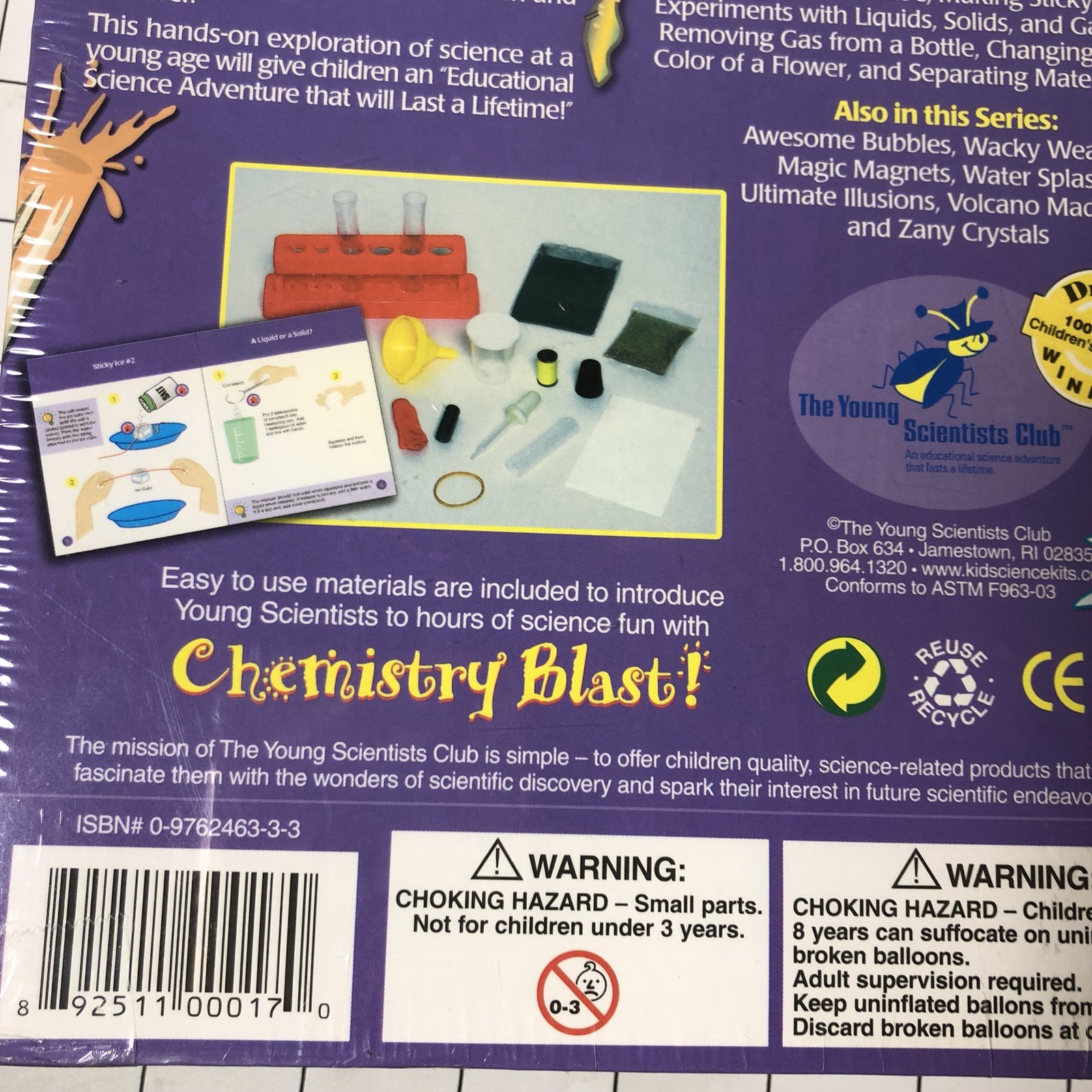 Chemistry Blast experiments Kit Young Scientists Club Adventure Science Series