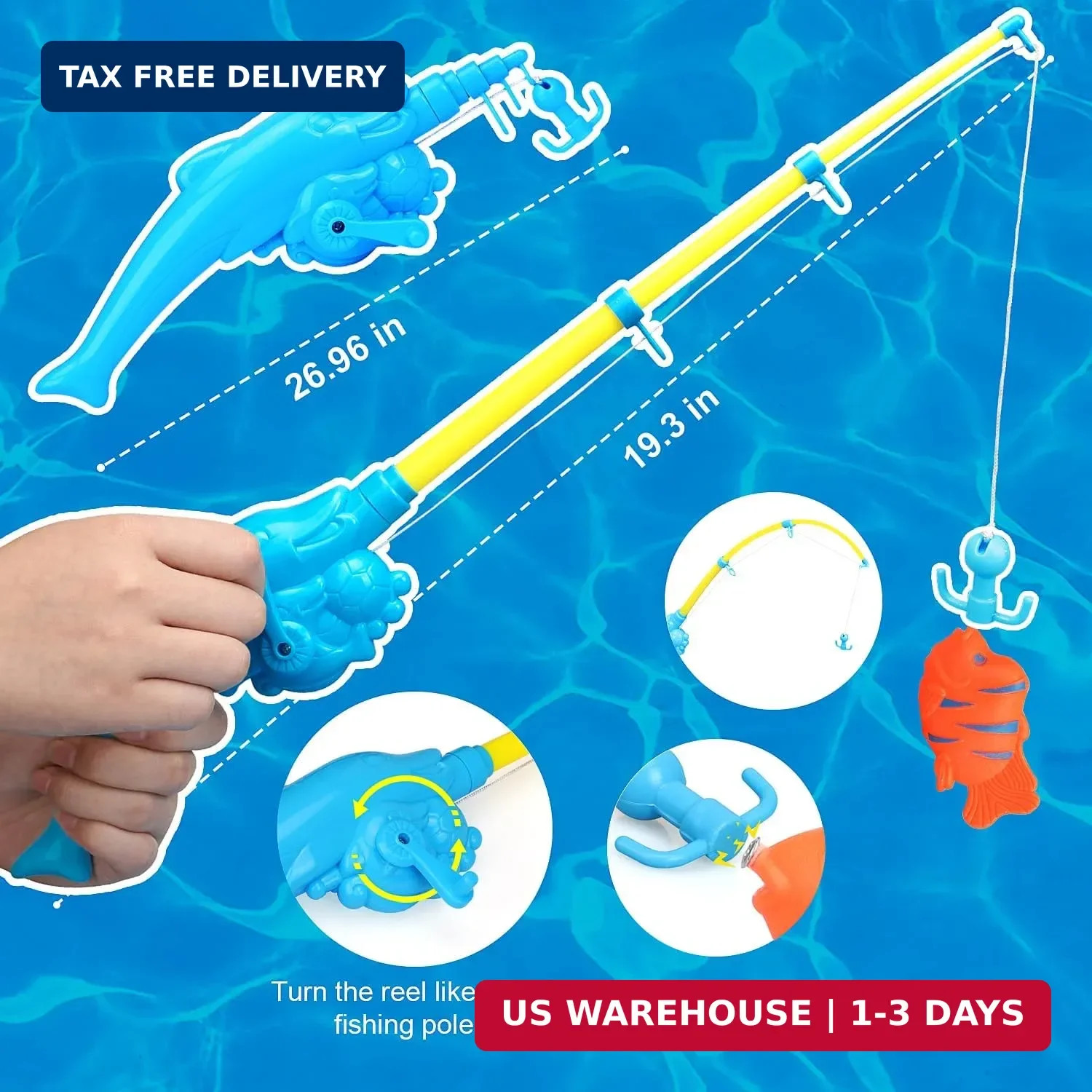 TOY Life 2-Player Magnetic Fishing Game for Kids 3-5 – Toddler Fishing Pole Set