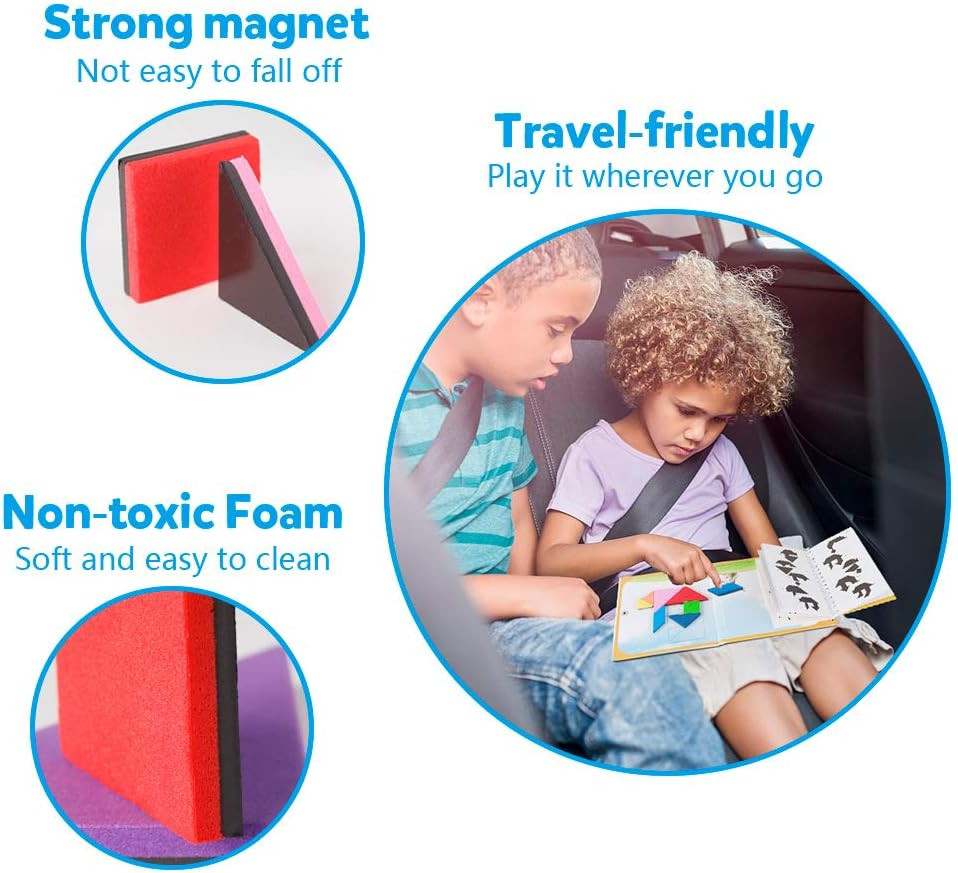 Magnetic Travel Tangram Puzzle Book Road Trip Jigsaw Game