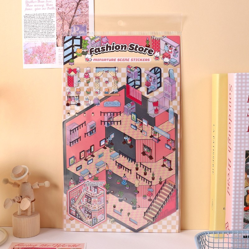 Miniature Scene Stickers Crafts Toy Kid’s Creation Stationery Decoration Gift