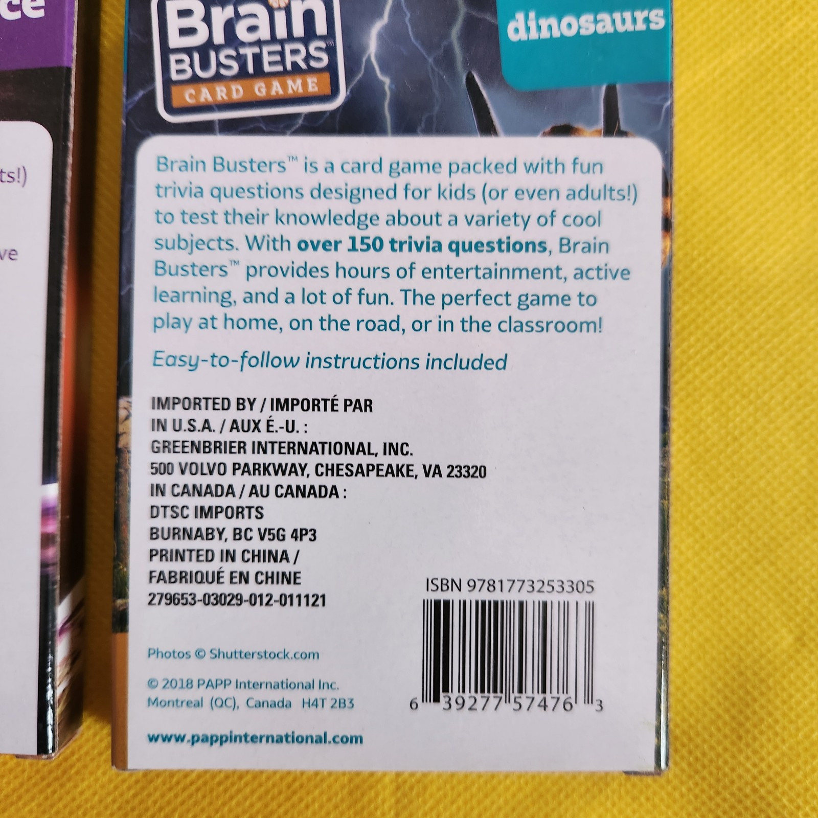 Brain Busters Gaming Cards – Space, -Geography,Dinosaurs, Nature,Creepy Crawlies