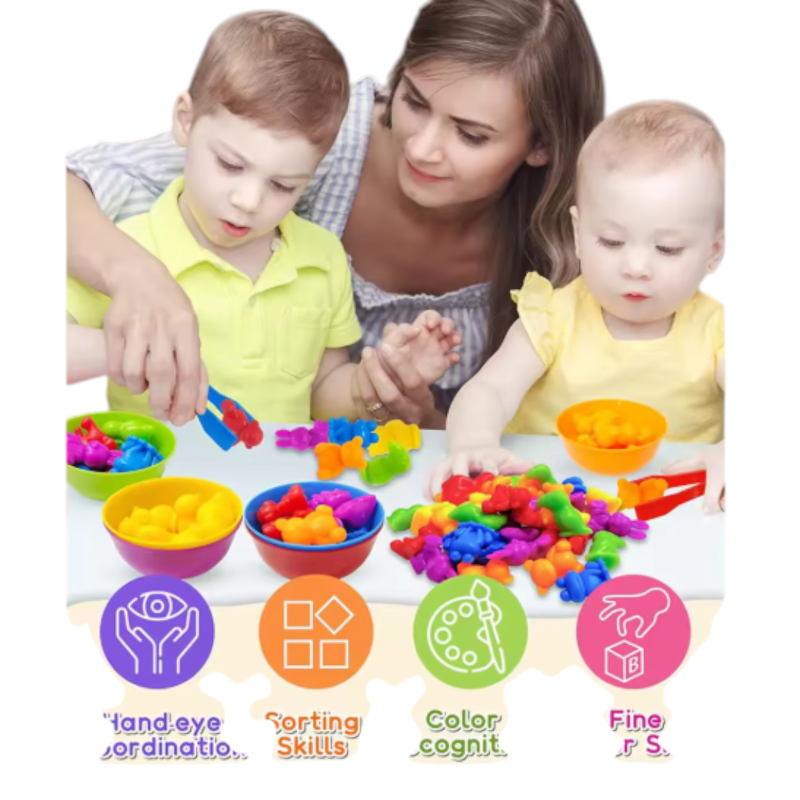 Animal Sorting Toy Dinosaur Counting Color Matching Kids 36x Grassland Animal