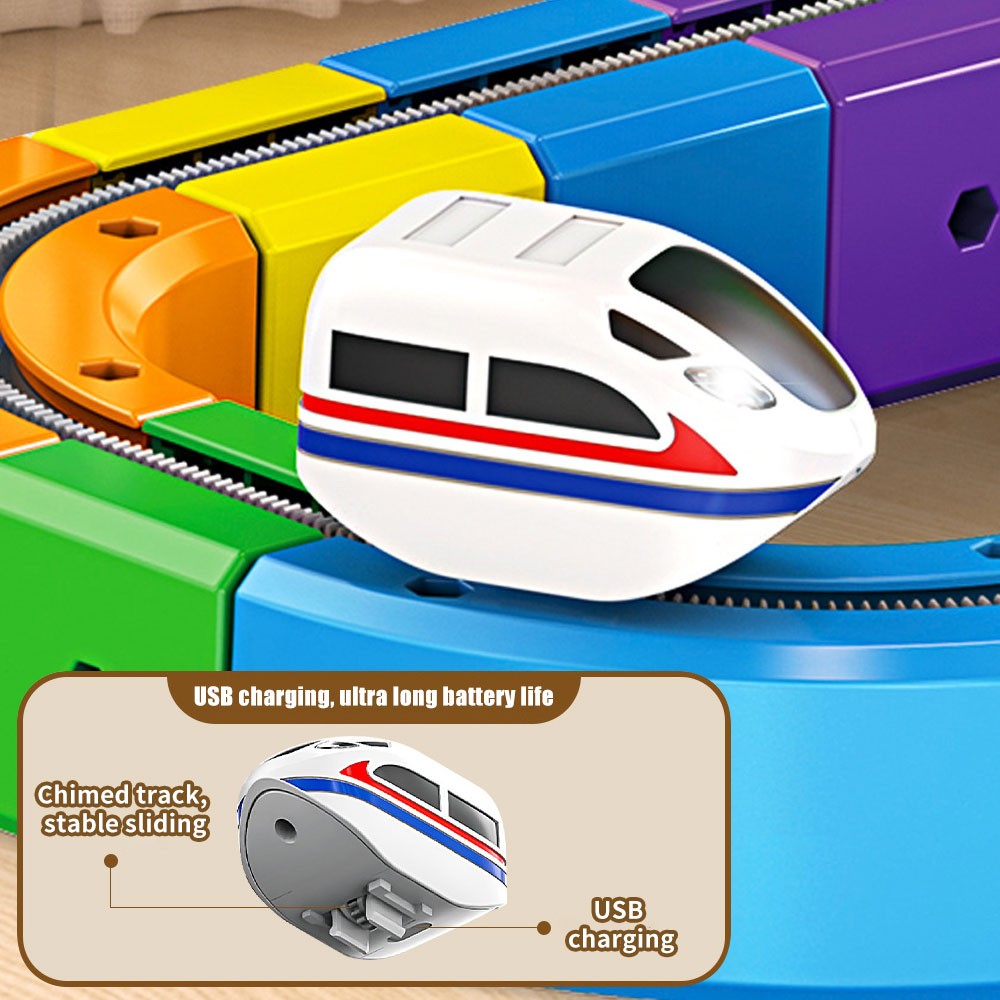 KlickRail Electric Train Set Flexible Race Track for Building Toy Kids Gift GN