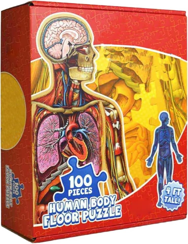Human Anatomy Kids Floor Puzzle – Dr Livingston Jr’s 100-Piece Full Body Jigsaw