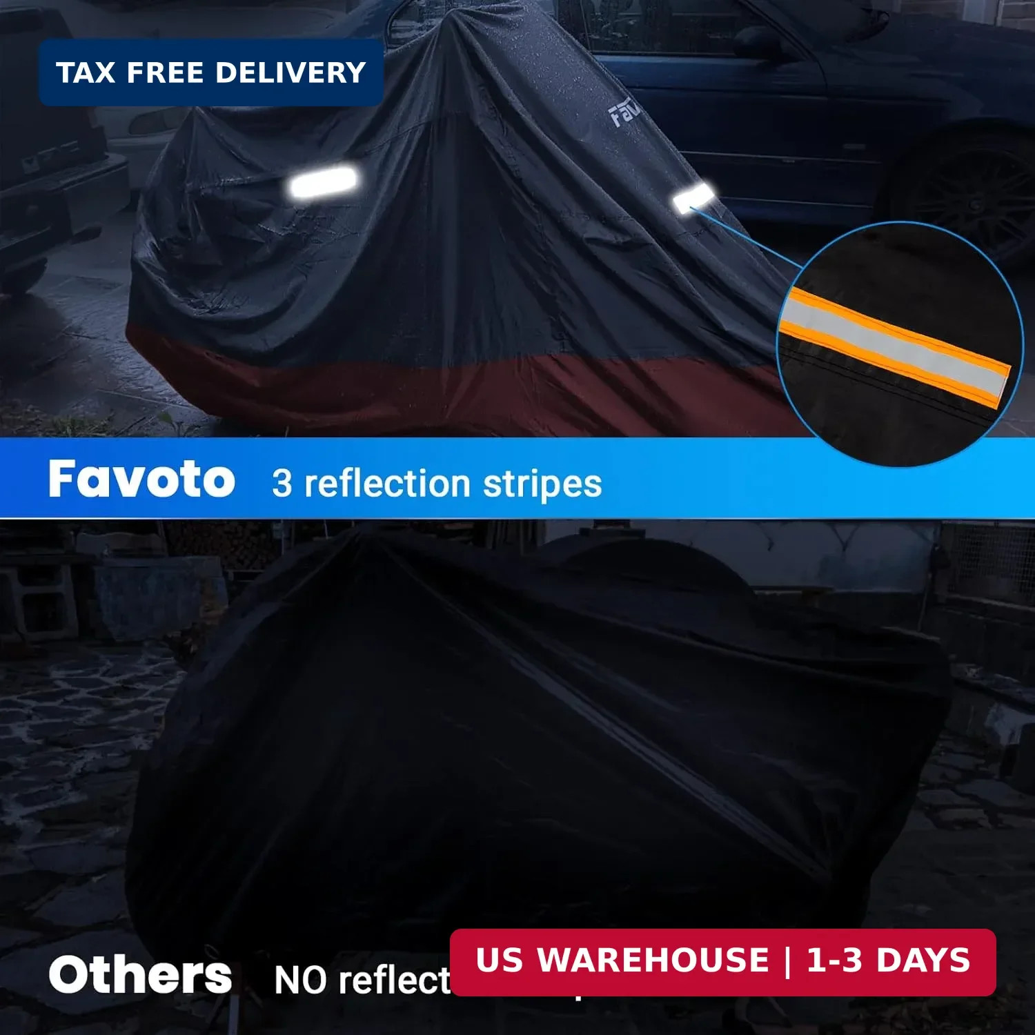 Favoto Motorcycle Cover Waterproof Outdoor – All Season Weather Dust Sun Rain Pr