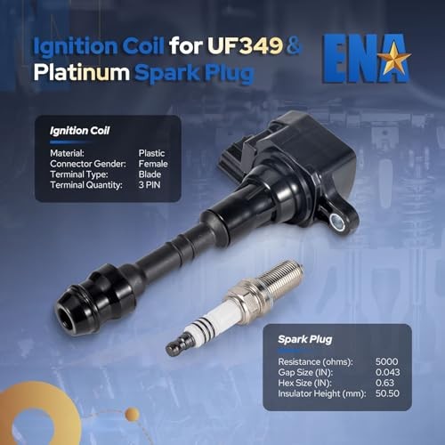 Set Of 6 Ignition Coil Iridium Spark Plug Nissan V6 UF349