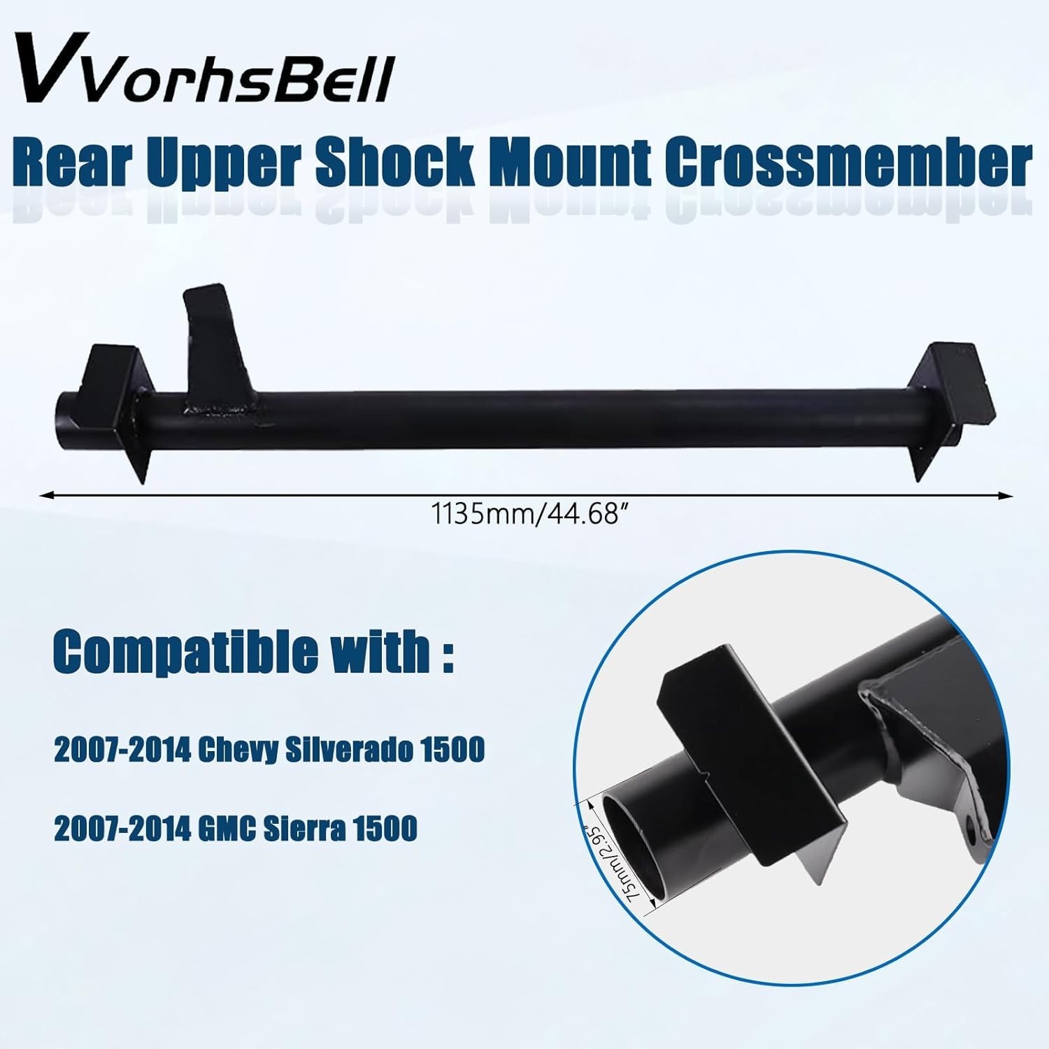 Rear Upper Shock Mount Crossmember Compatible with 2007-2014 Chevy Silverado 15