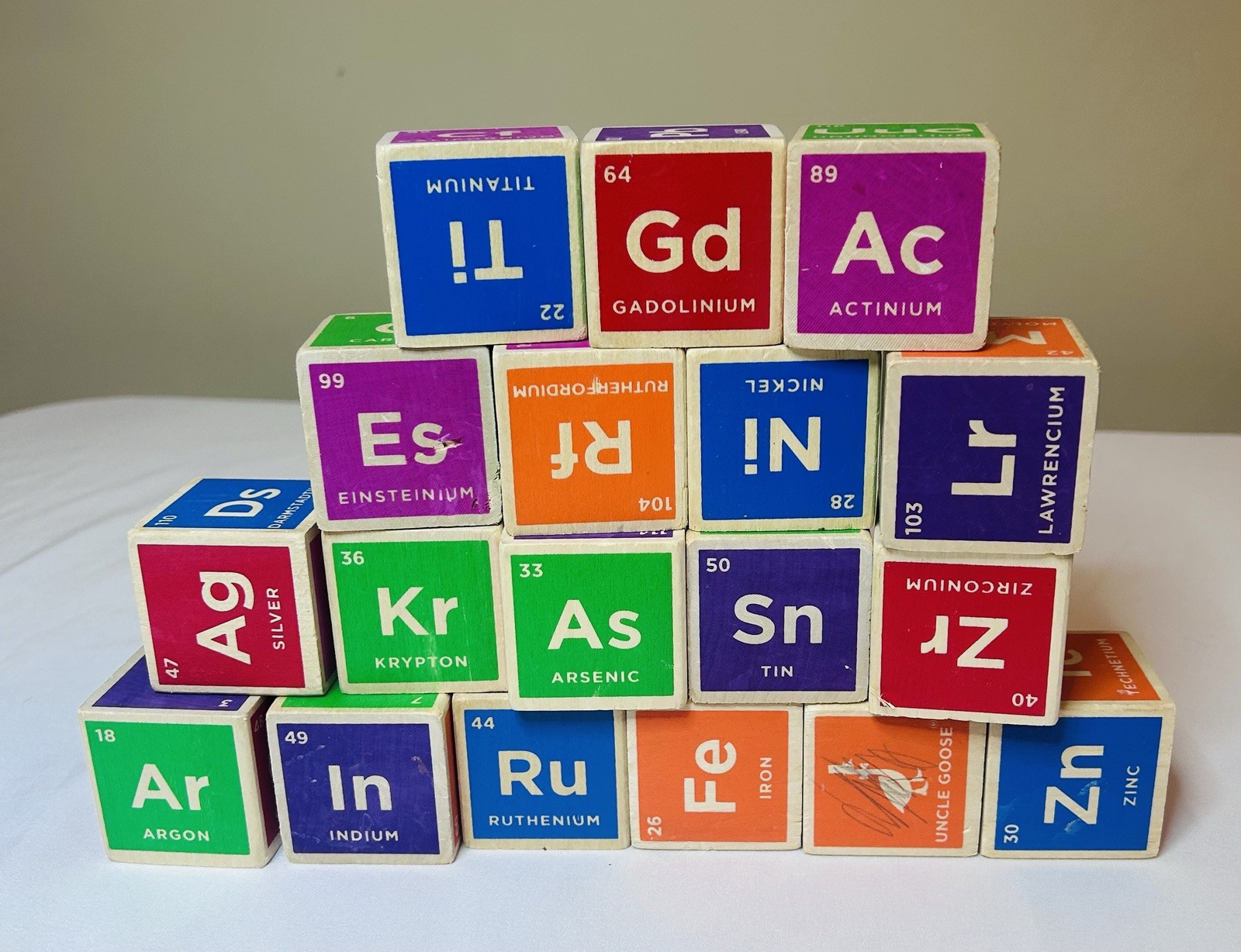 Uncle Goose Periodic Table of Elements Set Wood Blocks 1.75″ Chemistry 19 Blocks