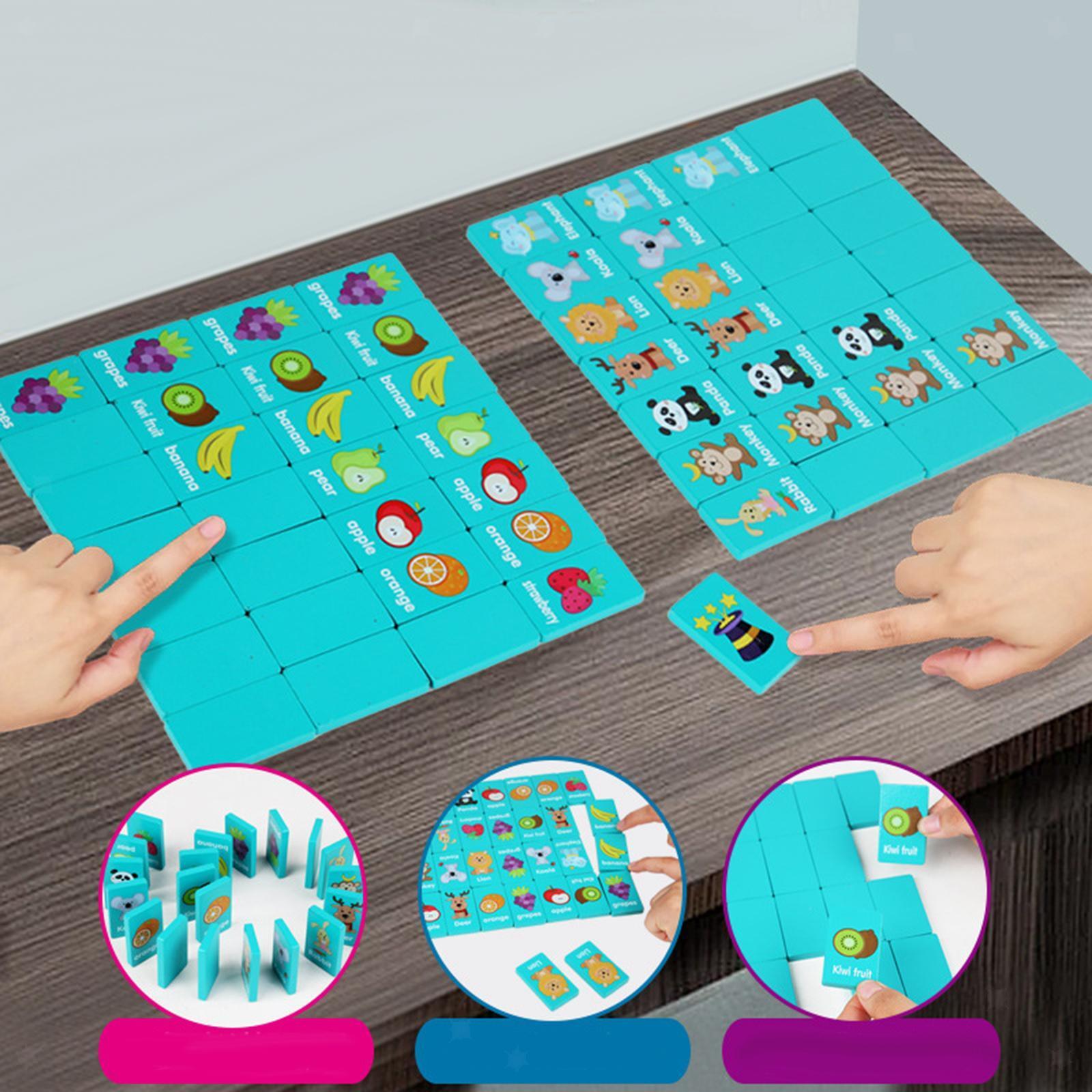 36Pcs Montessori Dominos Toy Cognitive Skills Motor Skill for Preschool Kids