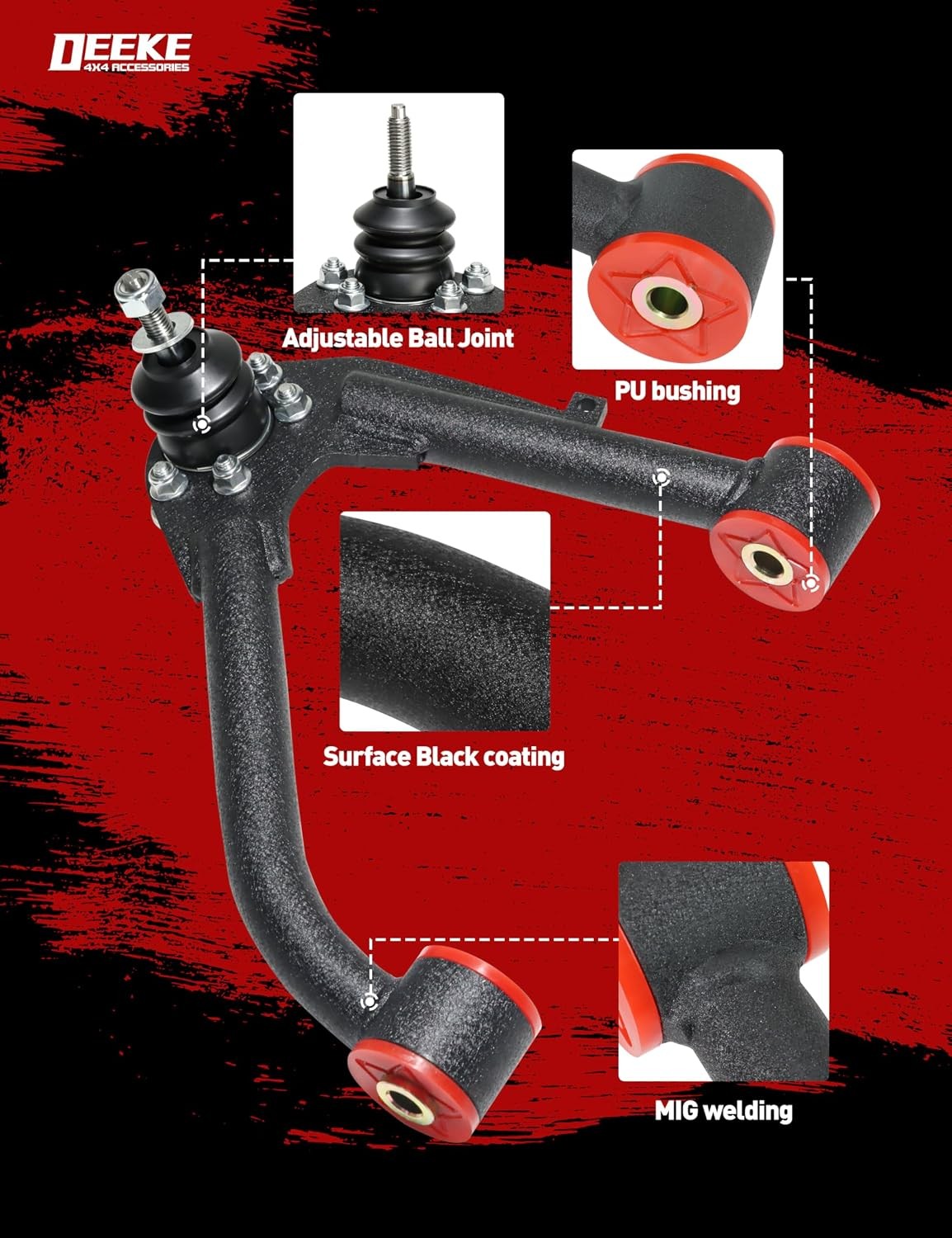 1–4″ Lift Front Upper Control Arms for 2007–2018 Chevy Silverado & GMC Sierra 15