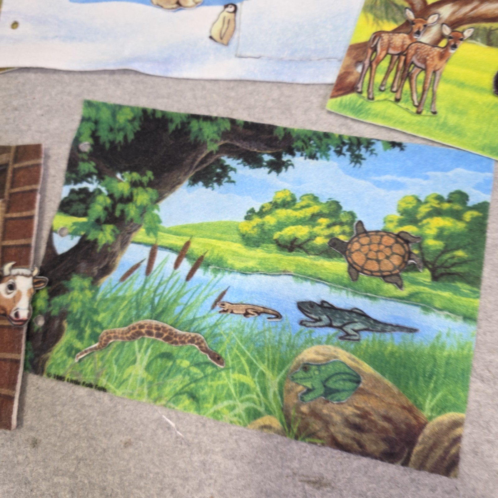 Little Folk Visuals Felt Wild Animal Mothers And Her Babies 1985 Cut Story Book