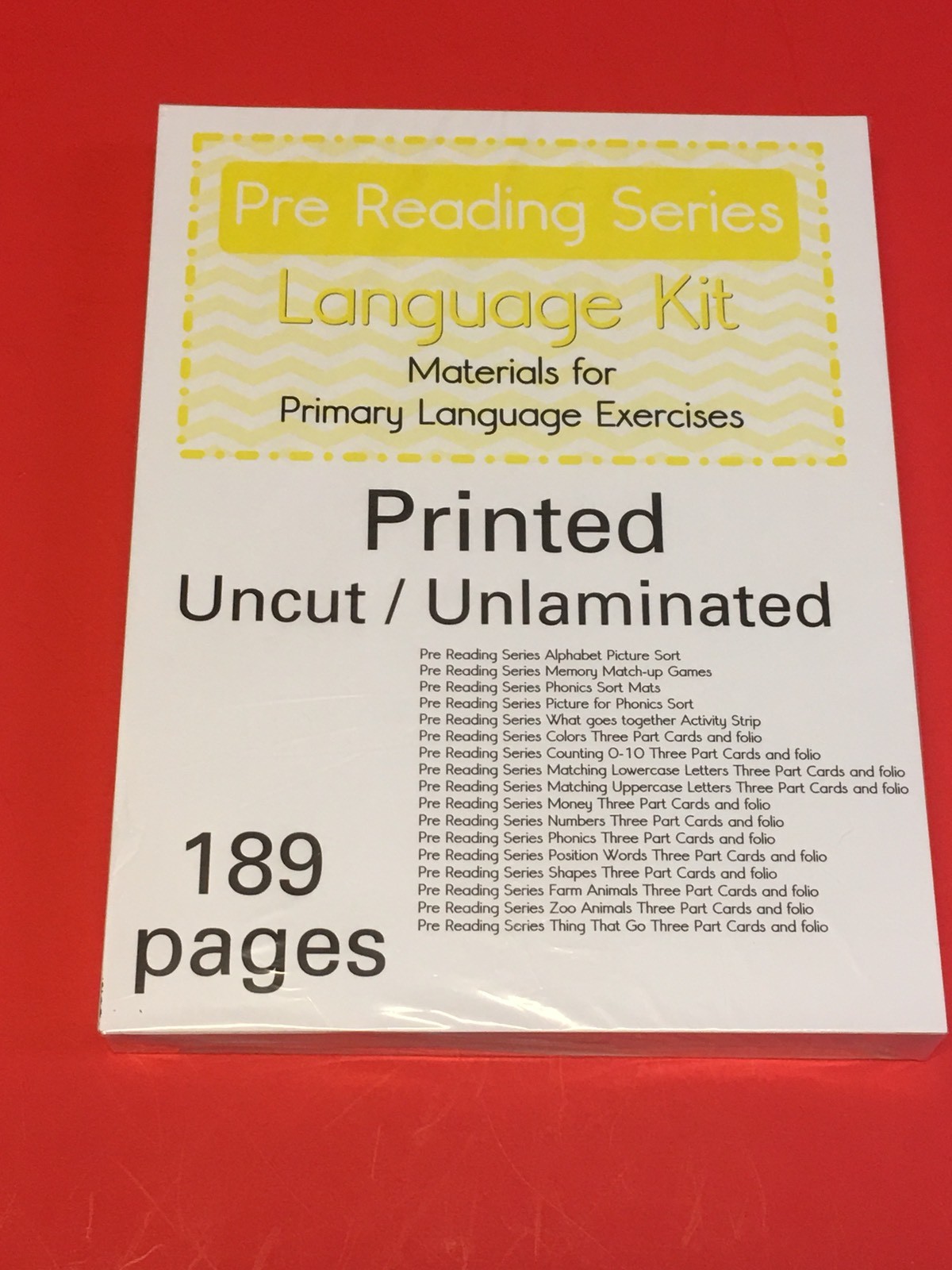 Pre Reading Series – Language Kit – Montessori Materials- (PRINTED)
