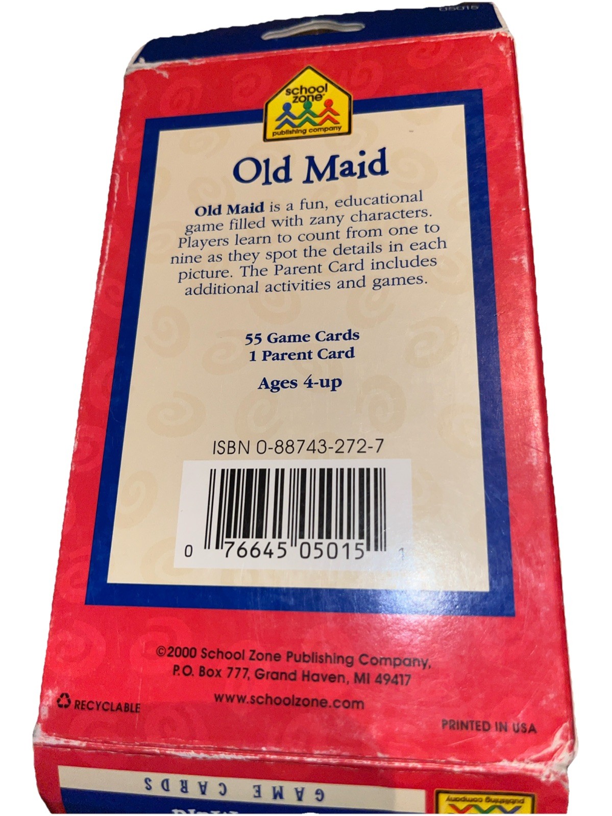 Old Maid Playing Cards 2000 School Zone Publishing Company Complete. Great Cond