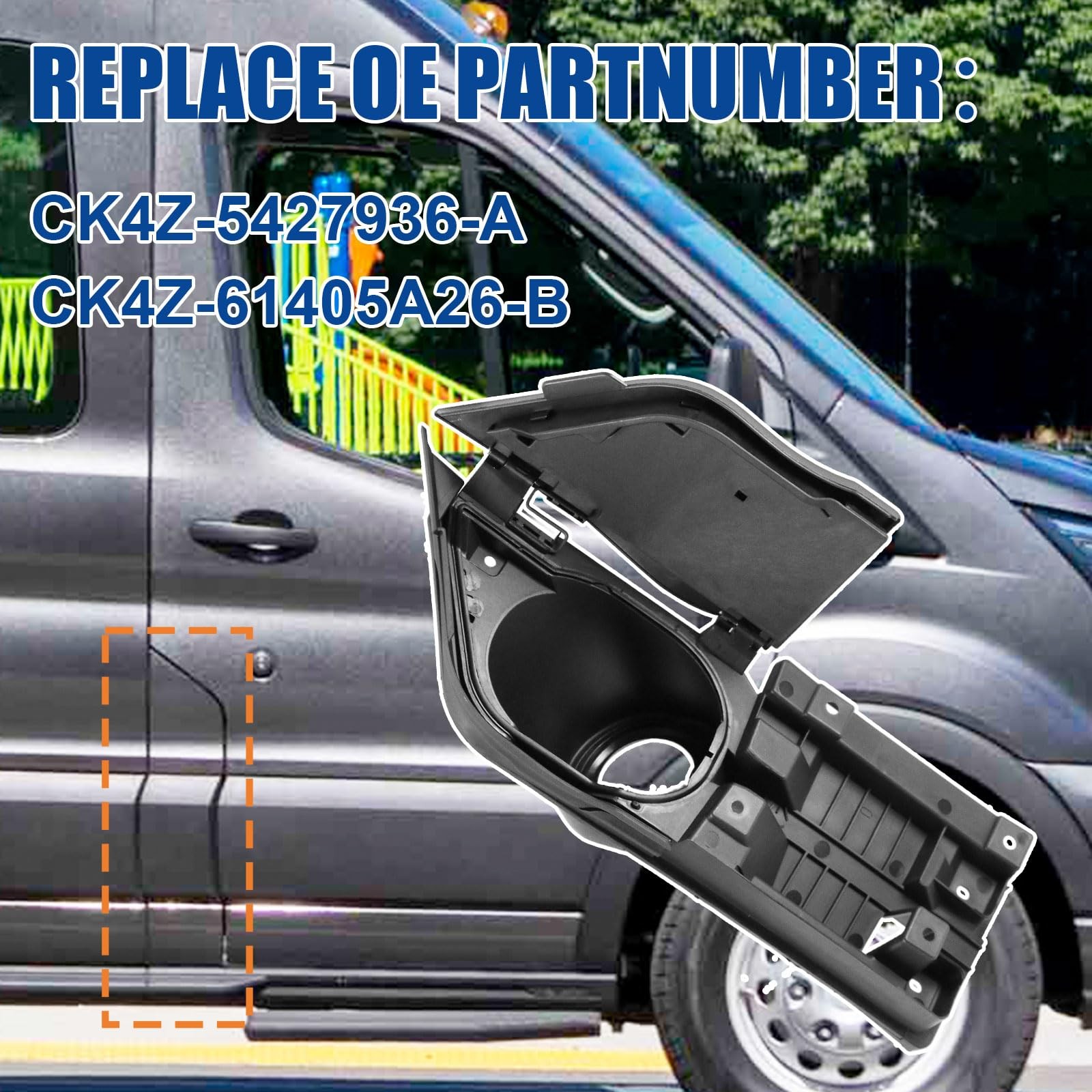 YZQPNB Fuel Filler Door Housing Pocket w/ Black Cover