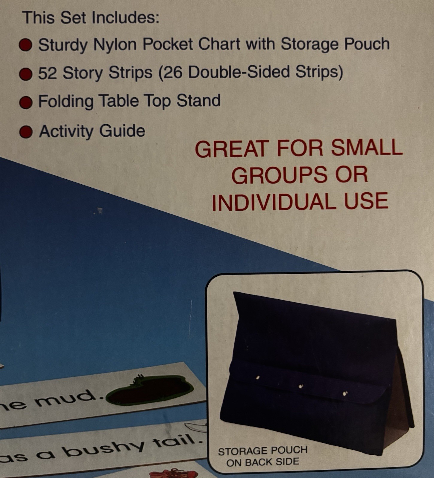 Smethport Table Top Pocket Chart Story Strips, Pocket Chart, Table Stand, Guide