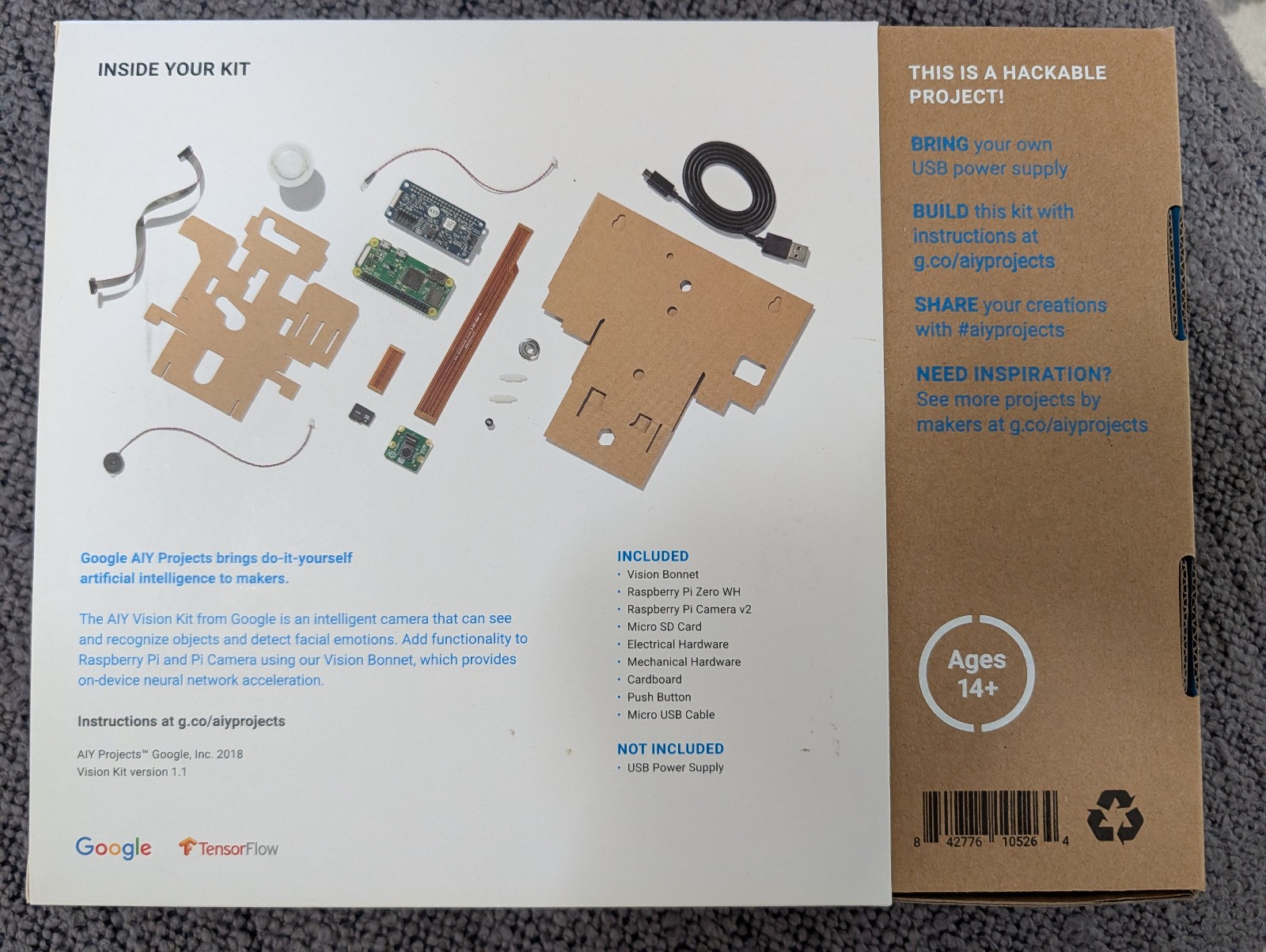 Brand New Unopened Google AIY Vision Kit V1.1 AI Includes Raspberry Pi Zero