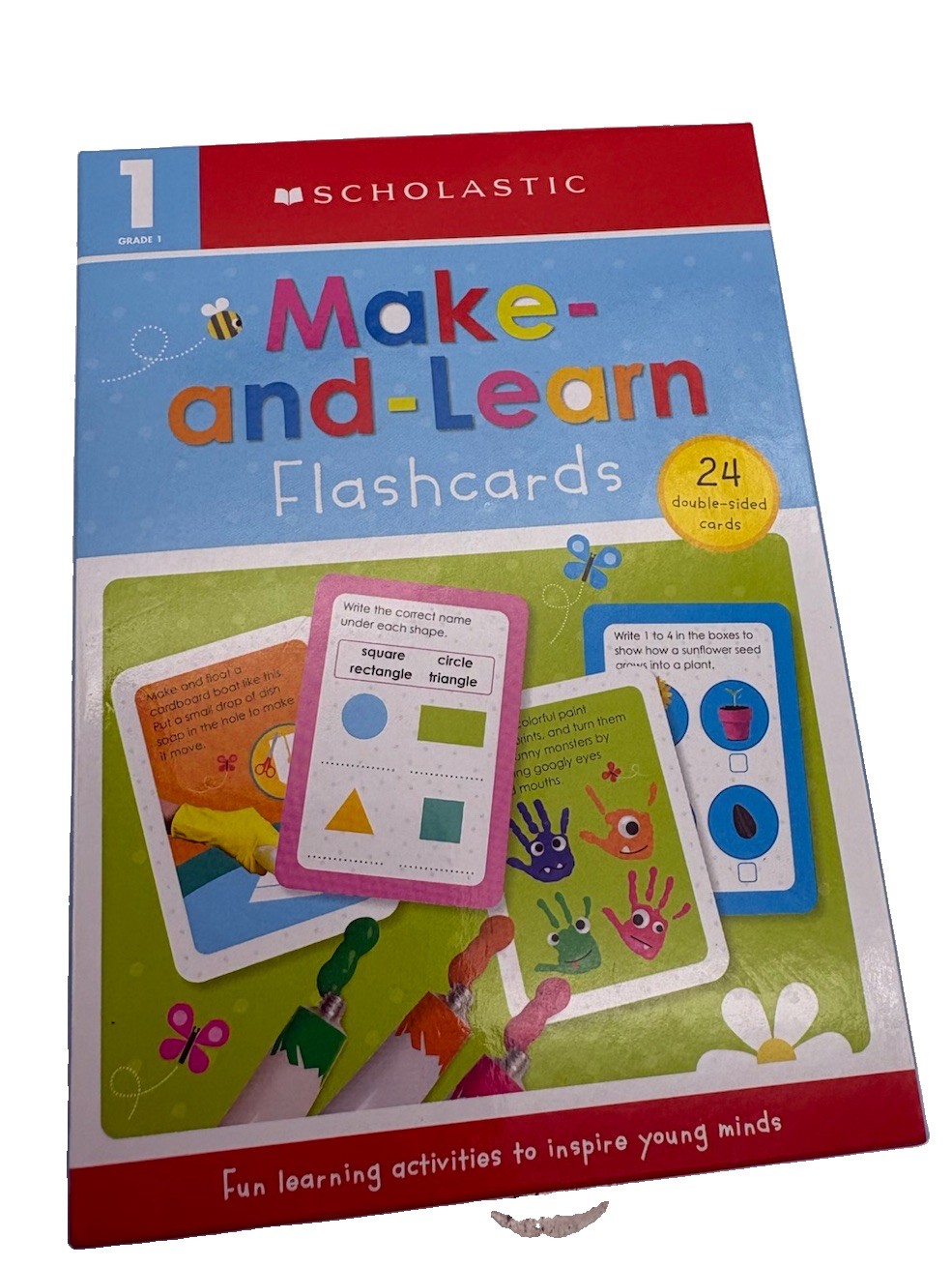 Lot of 4 Scholastic Grade 1 Make and Learn Flashcards 24 Double Sided New