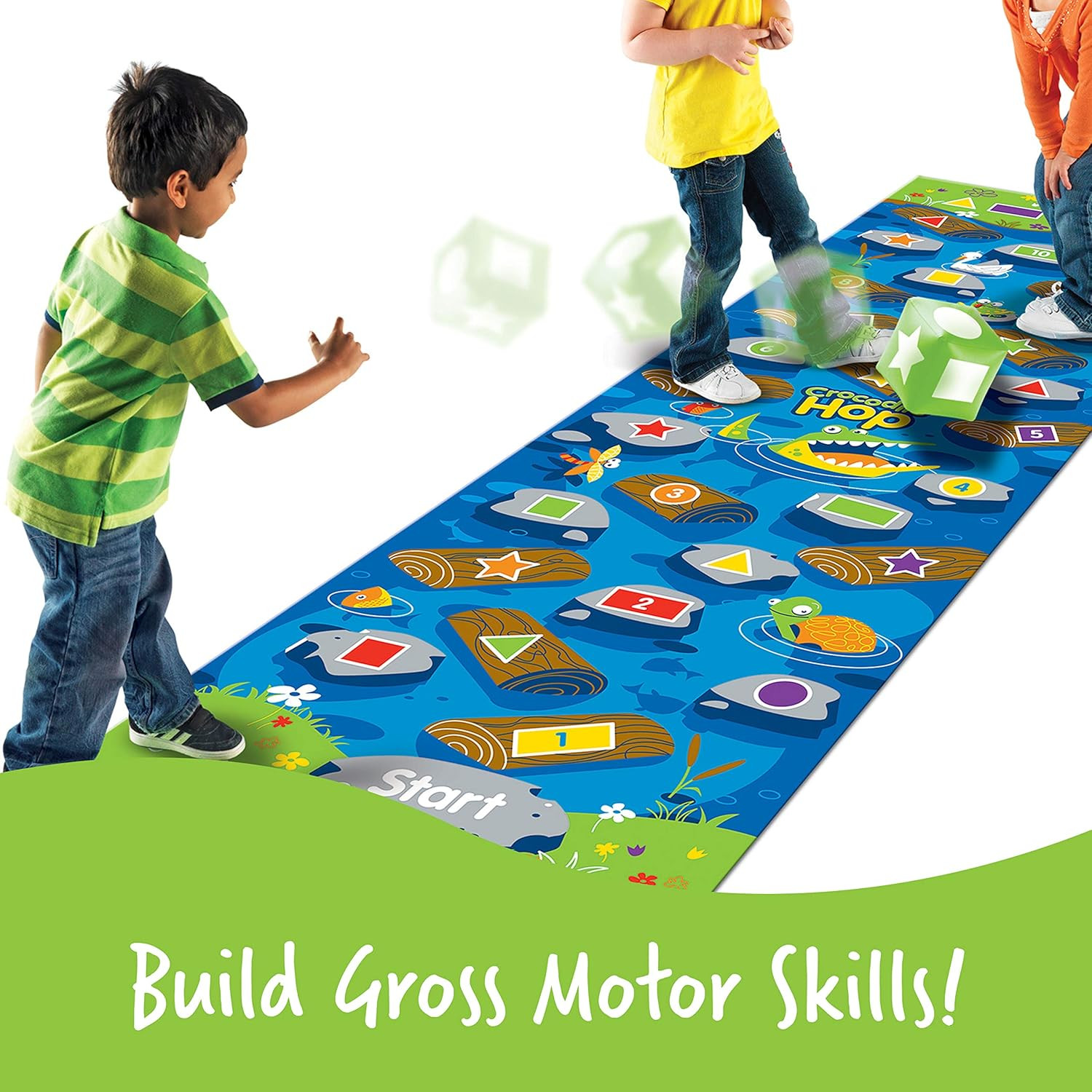 Crocodile Hop Floor Game – Ages 3+ Indoor Games for Toddlers, Gross Motor Skills