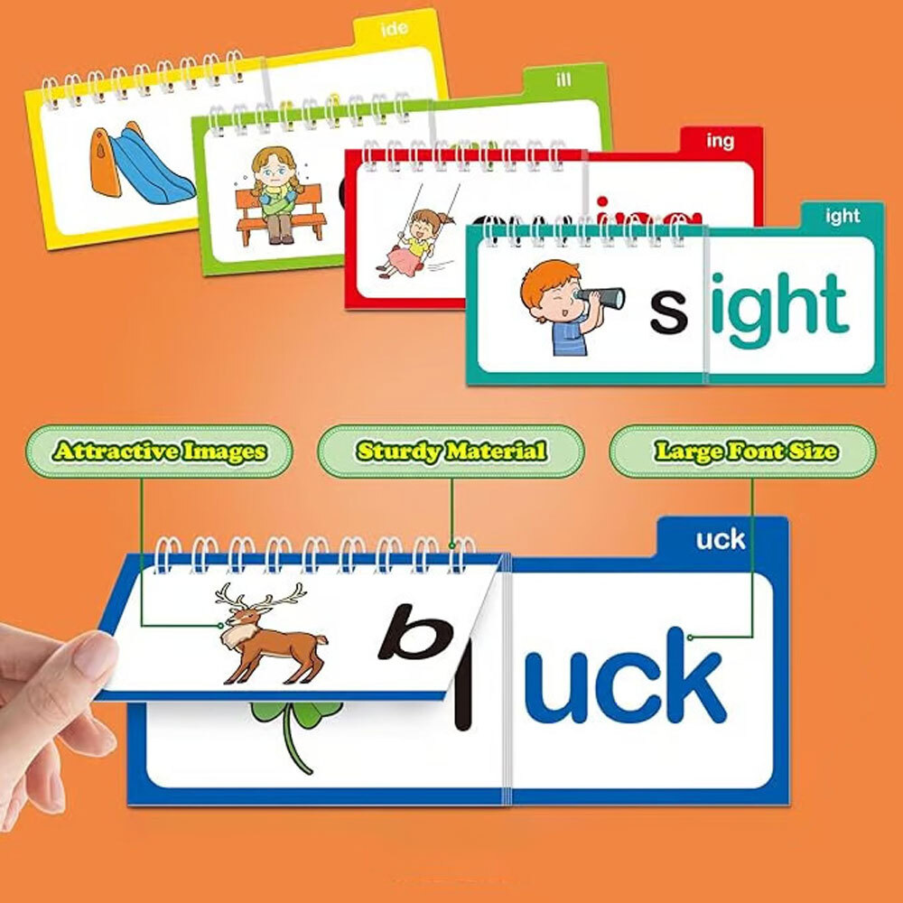Reading Flip Book 30 Read and Rhyme Flip Book Flash Cards ABC Vocabulary CardsET