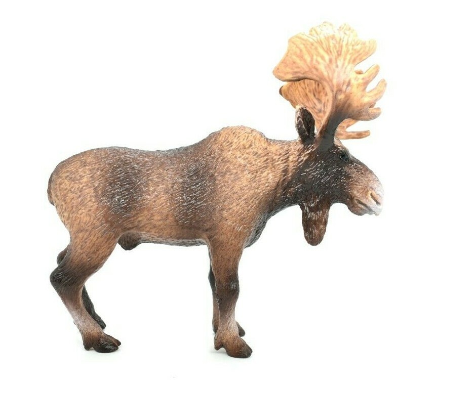 Moose Toy Model Plastic Replica Forest Animal, Kids Educational Gift 4″ OK613 B6