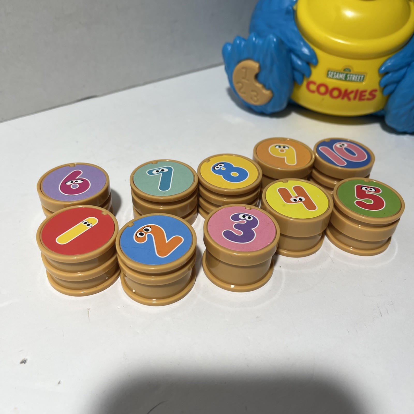 SESAME STREET Cookie Monster Counting Jar Tested Educational Math Learning Toy