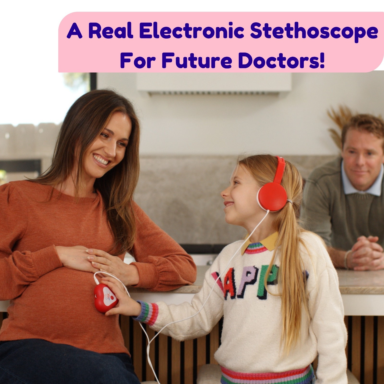 Heartbeats Electronic Stethoscope Toy w/ LED Display & 10X Sound Amplification