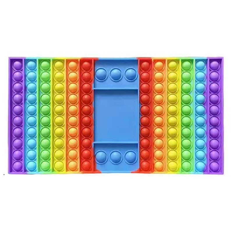 Big Size Push Pop Game Fidget Toy, Silicone Rainbow Chess Board Bubble Popper