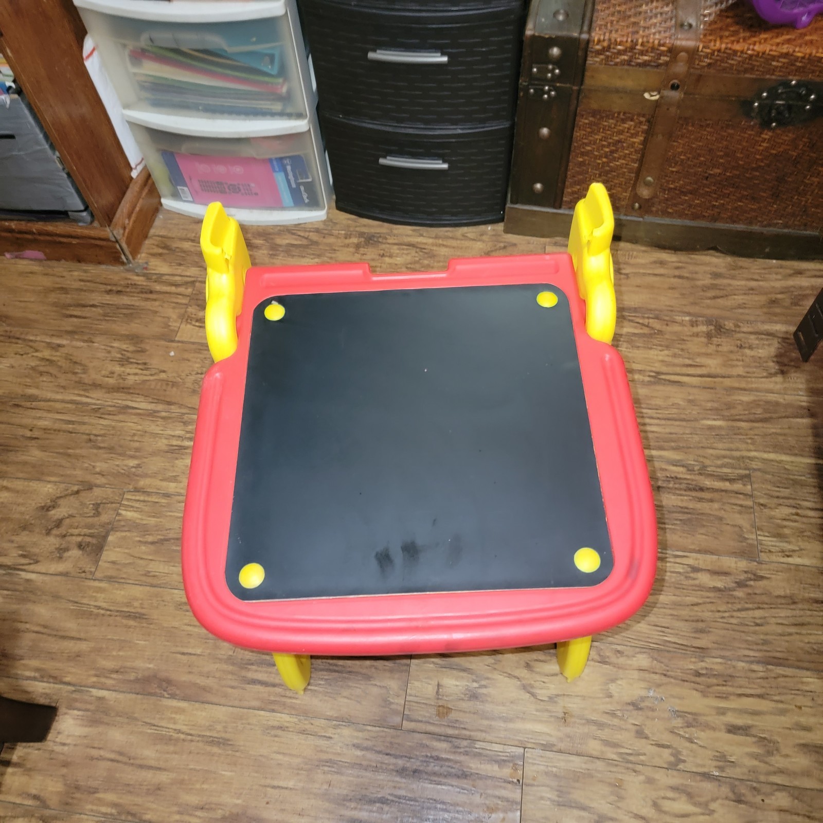 Playschool Desk with Chalk Board Set for Kids All Ages Preschool Learning