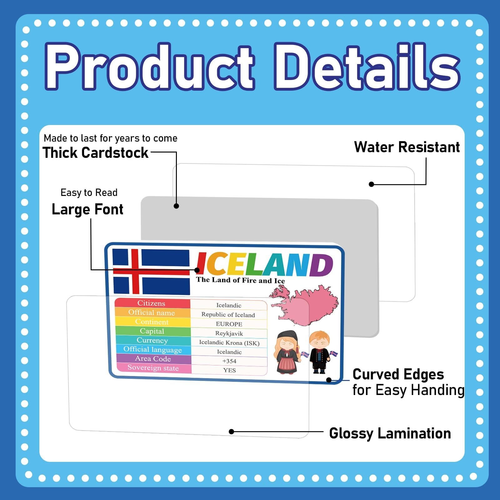 Countries of The World Flashcards Country Flag Continent Educational Cards